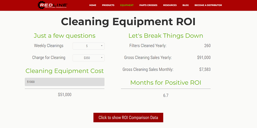 DFP Cleaning Equipment ROI Tool